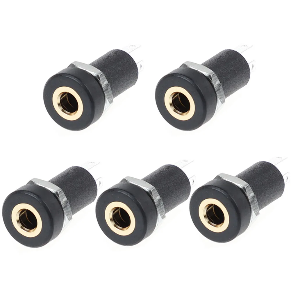 5PCS 3.5mm 4-pin Video Sockets PJ-392A Black Panel Mount Gold Plated With Nuts Headphone Socket 3.5 mm Headphone Female Plug
