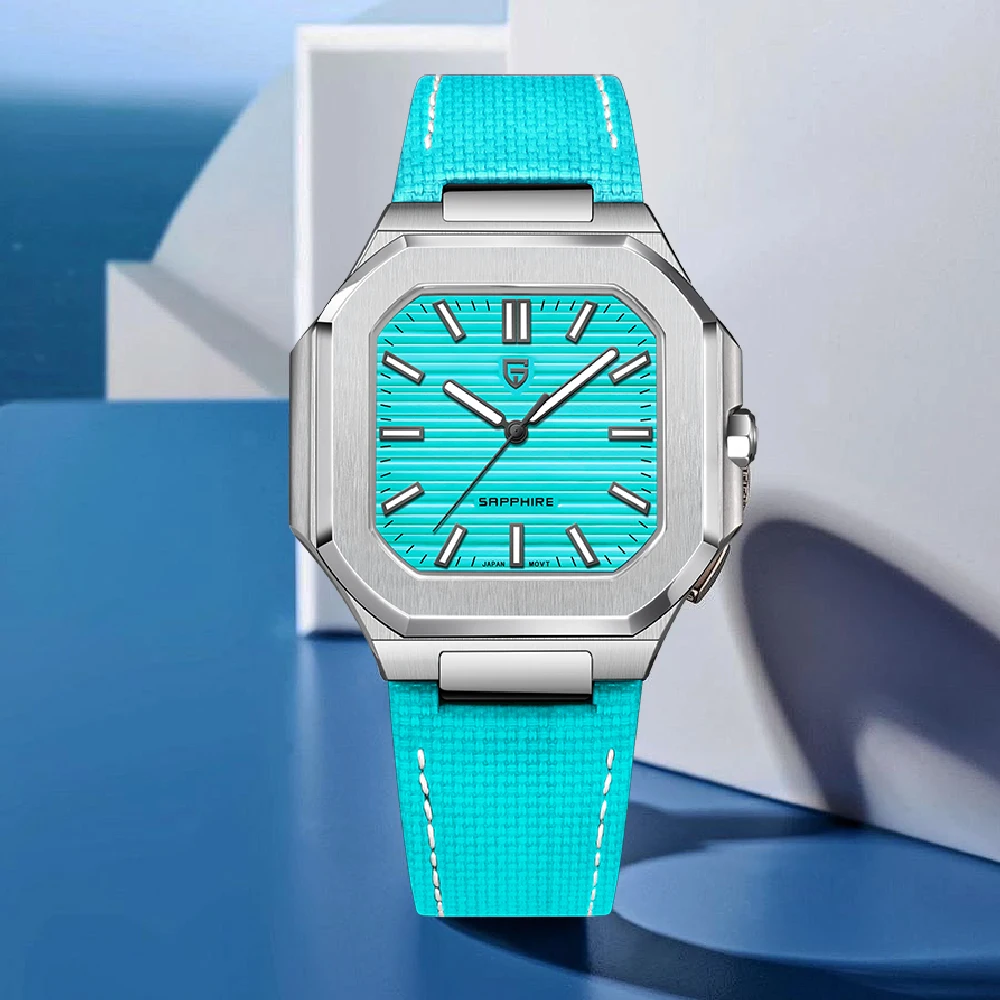 PAGANI DESIGN 2026 New Square Sapphire Crystal Luxury Watch Quartz 316L All Steel Waterproof Men watch Japan Movt Luminous Clock