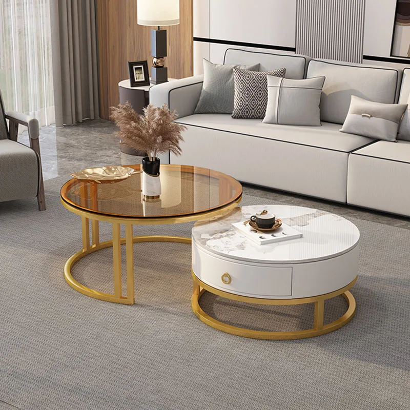 

Center Mobile Coffee Tables Bedside Round Elegant Neat Glass Coffee Tables Transparent Muebles Para El Hogar Home Furnitures