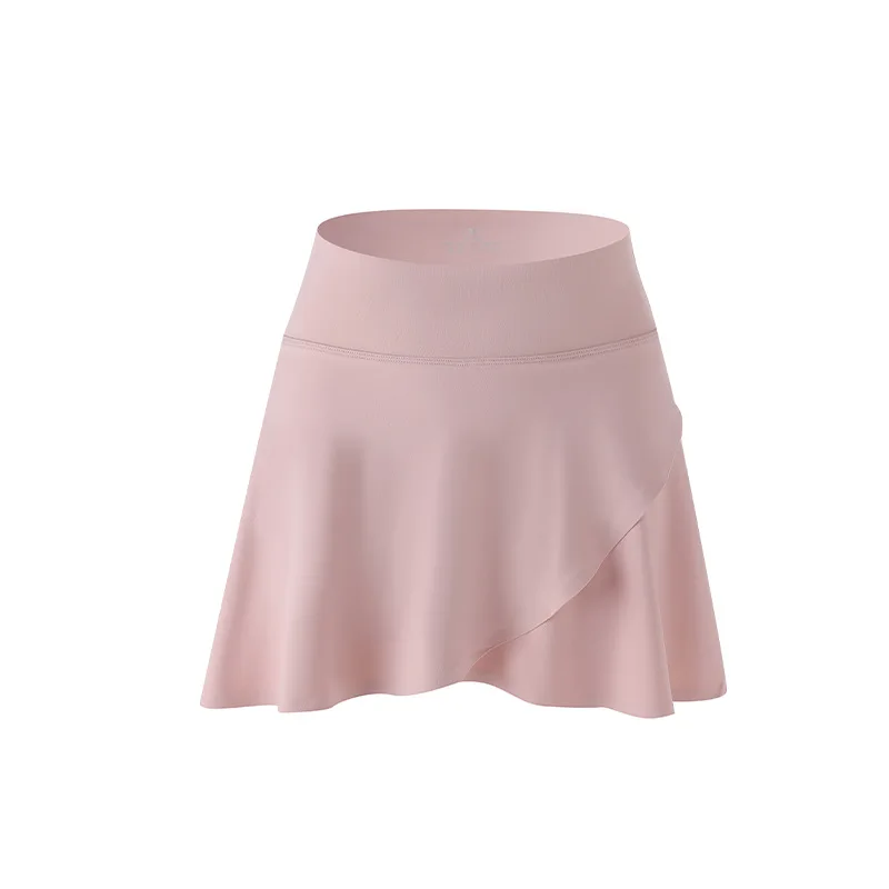 Saia esportiva feminina, anti-exposição, cintura alta, plus size, calça comprida branca, meia saia, corrida, fitness, badminton, tênis,
