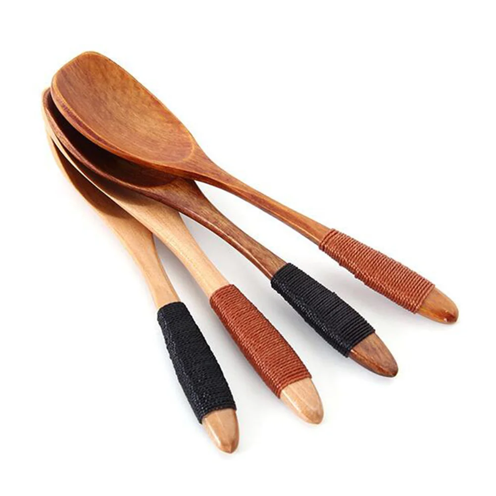 

4Pcs Wooden Spoon Handmade Short Handle Mini Solid Wood Sugar Honey Seasoning Spoon Lightweight Ecofriendly for Kitchen