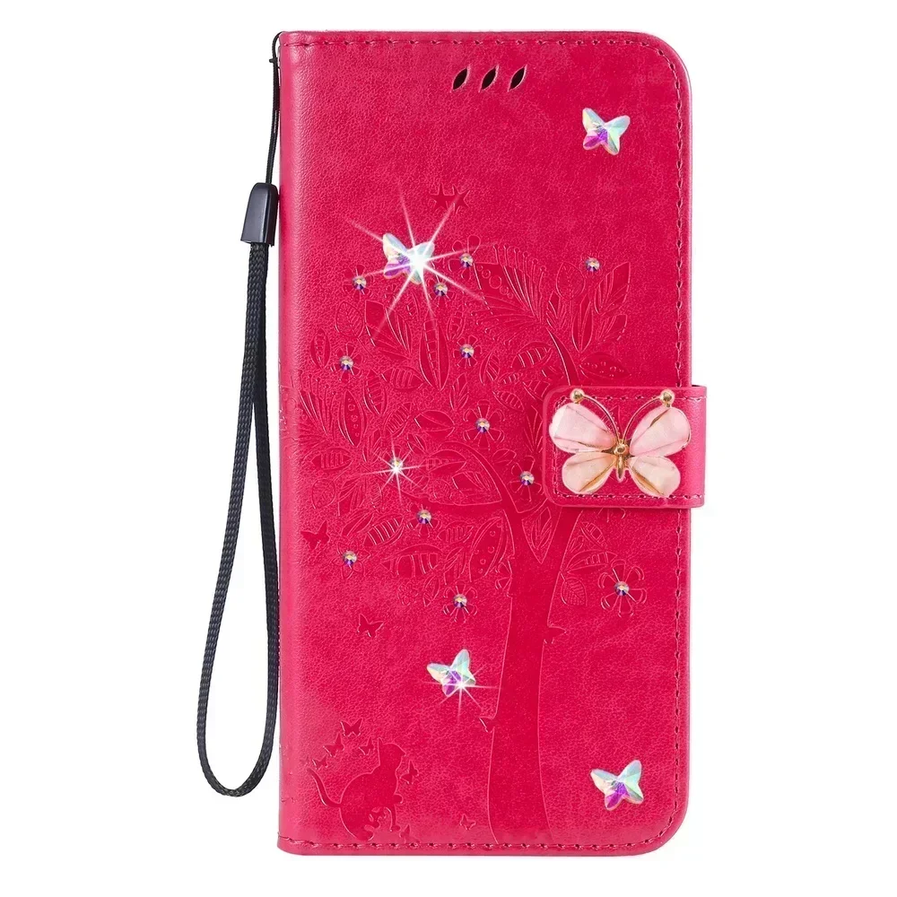 Funda con diamantes de imitación para SONY Xperia 1 5 10 III IV V VI VII Wallet Butterfly Phone Case Cover