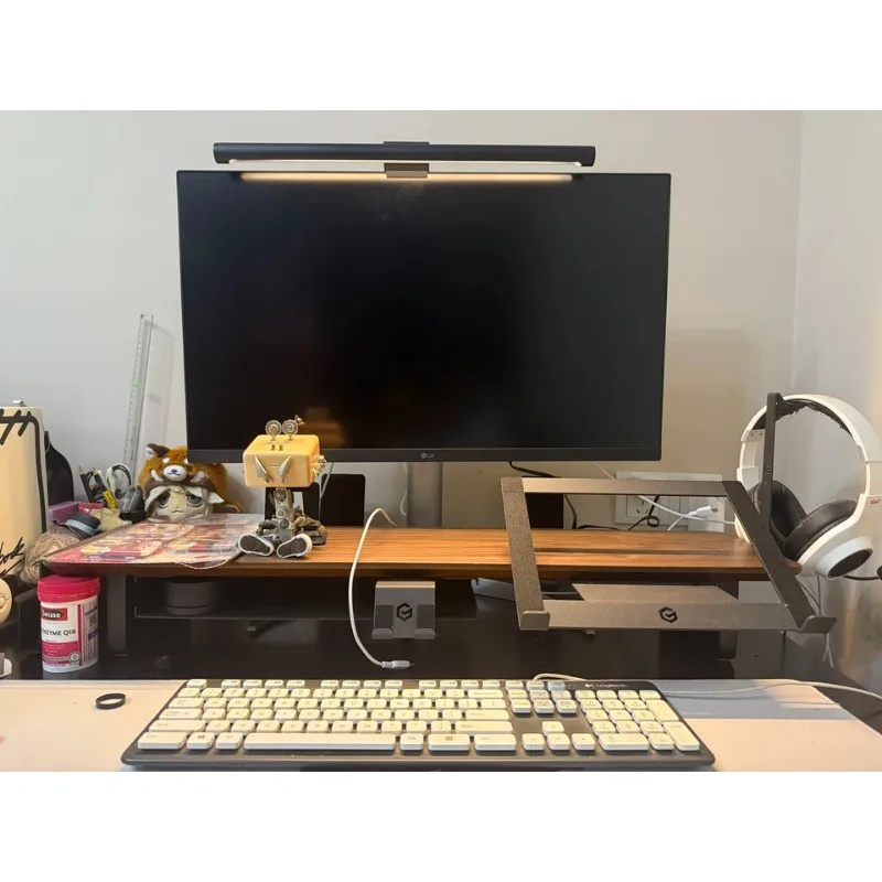 Z3 Modular Monitor Stand Riser Walnut Desktop Computer Screen Elevator Ergonomic Laptop PC Monitor Shelf Workspace Organizer