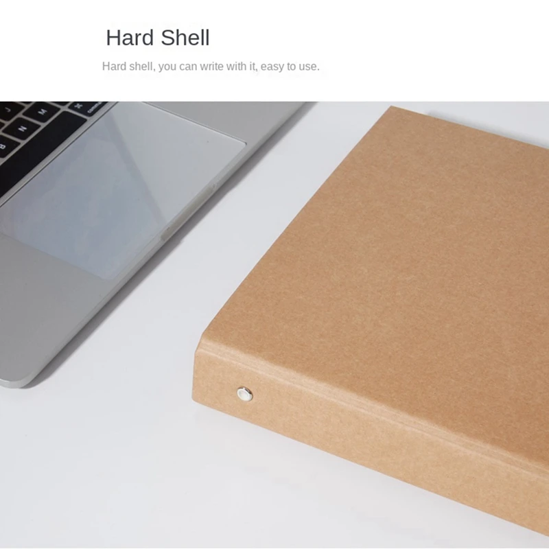 2Pcs A5 Refillable Ring Binder, A5 Kraft Paper Folders With 2 Rings To Add Loose Sheets