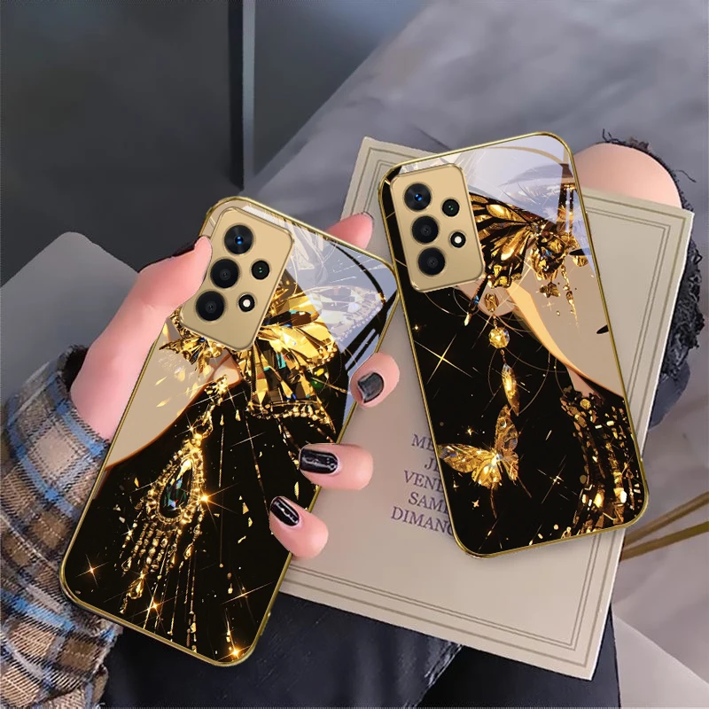 

Golden Butterfly Art Sense For Samsung A16 A15 A14 A13 A12 A26 A25 A23 A22 A21s A36 A35 A34 A33 A32 31 52 73 72 glass phone case