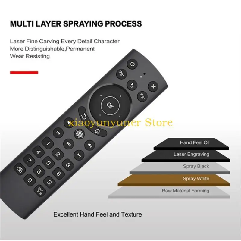 P9JB 2.4G RF Wireless Remote Control with Gyros & IR Learning,Air Fly Mouse Voice Remote Air Mouse Remote for ATV Android Box