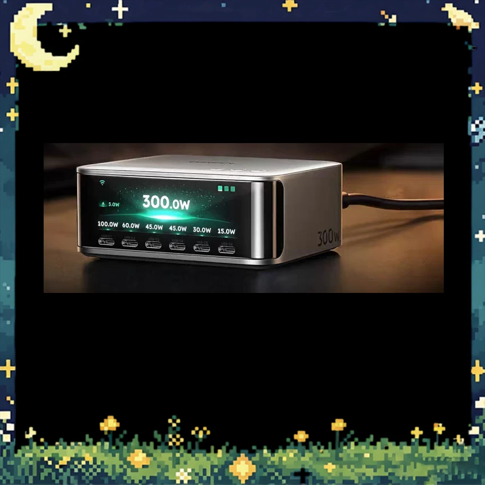 UGREEN X783-75561 Desktop GaN Charger 300W 8 Ports 6 USB-C USB-A DC 240W USB-C 140W 3.02 Inch Screen App Control