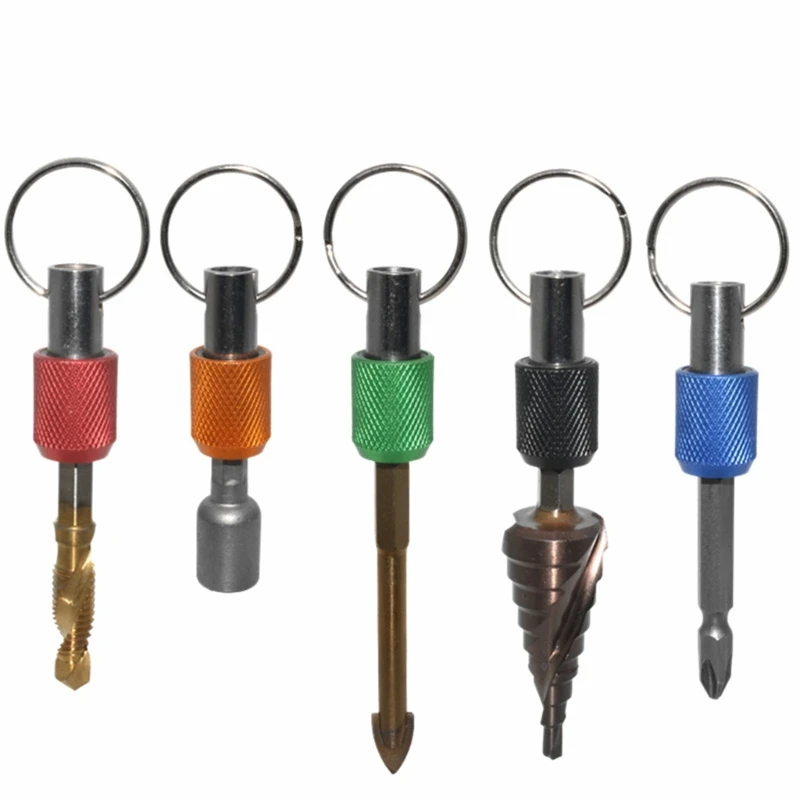 Keychain Quick Release Bit Holder 1/4 Shank Drill Bit Extension Portable Drill Screw Adapter Carbon Steel