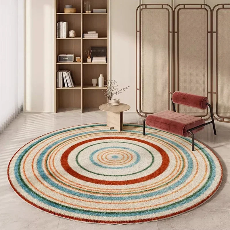 

American Retro Light Luxury Round Carpet Living Room Bedroom Bedside Mat Sofa Coffee Table Comfortable Soft Thick Floor Rug IG