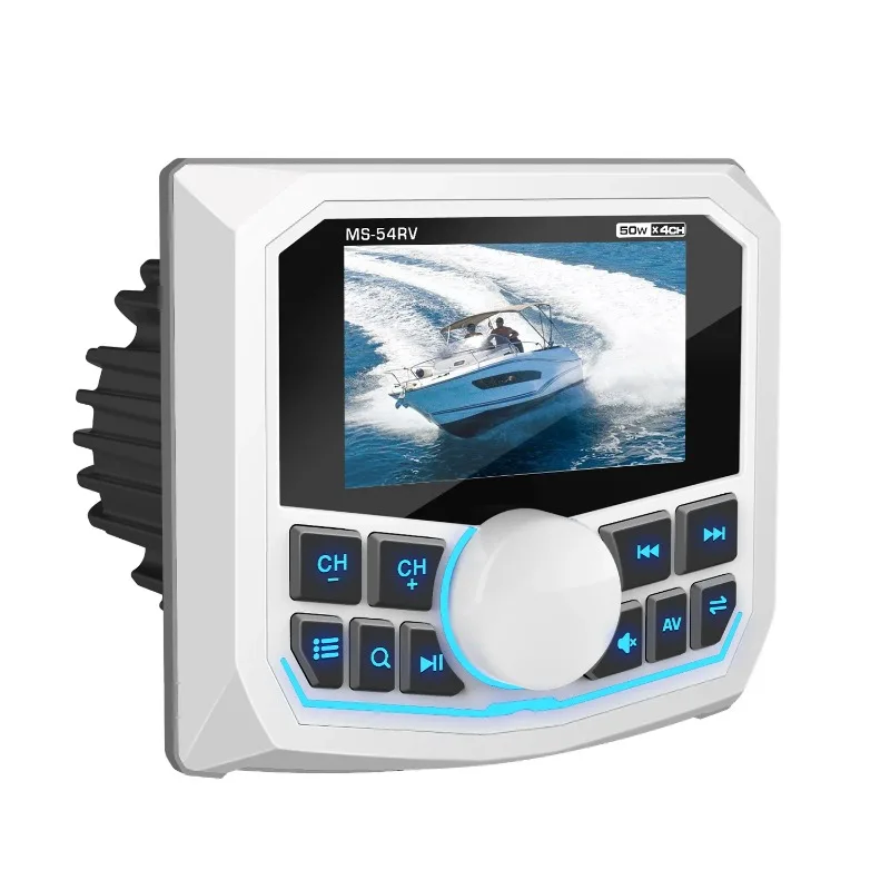 4 Inch Display Gauge Receiver Marine Receiver IPS MP5 Stereo FM Black White Available Perfect for Boat