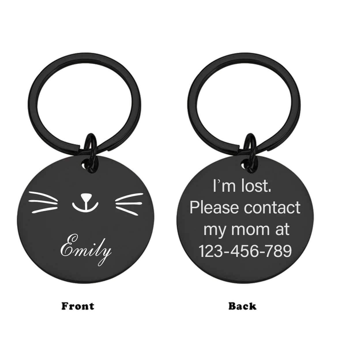 

1 pc Cat's whiskers Customized Text Laser Engraving Pet Nameplate Personalized Pet ID Tag For Pets