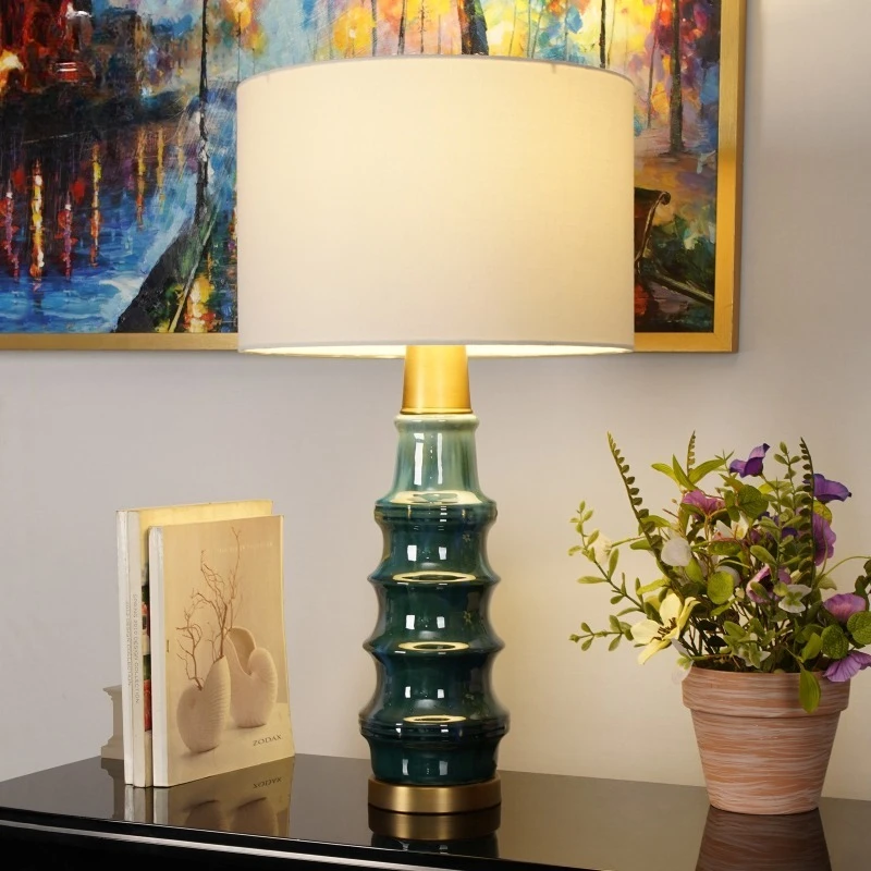 

American Ceramic Floor Lamps Designer Hotel Simplicity Living Room Bedroom Villa Bedsides Study Office Cafe Interior Table Light