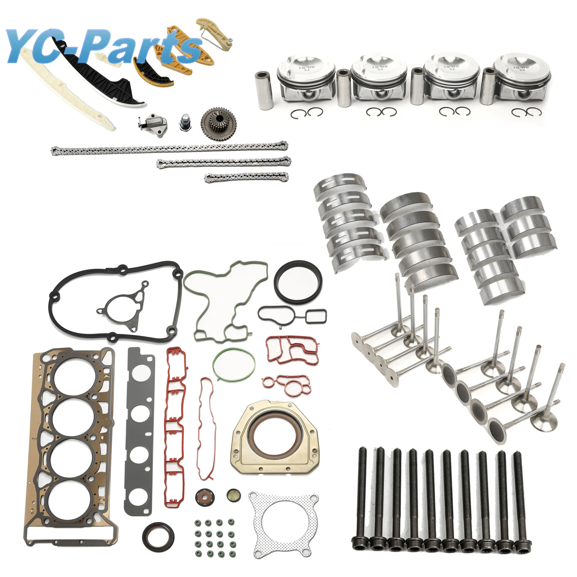 EA888 MK2 2.0T 21mm Oversize +0.5mm Pistons Rebuilding Overhaul Kit for AUDI A3 A4 A5 TT VW Passat CC Golf  SKODA Octaiva Superb