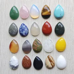 Wholesale 20pcs good quality natural stone mixed water drop CABOCHON beads 18x25mm DIY jewelry accessories making Fast shipping