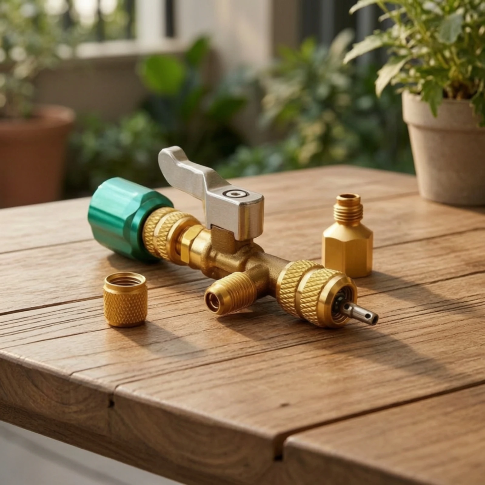Reliable Valve Core Removal Tool with Ball Valve Built in Shutoff and Locking Structure for Air Conditioning and Freezer Repair