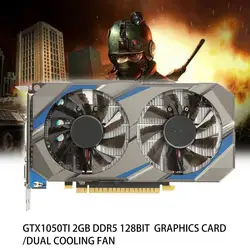1 Set GTX1050TI 2GB DDR5 128BIT Graphics Card Service Life Dual-fan Design PC Accessories Installation Essential Graphics Card