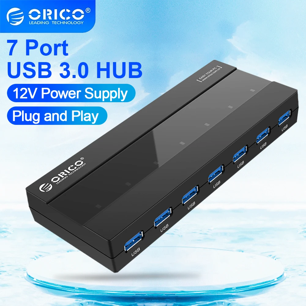 ORICO USB HUB Multi USB 3.0 Splitter,7 Ports USB 3.0 HUB,5Gbps, High Speed,OTG Adapter for PC,Computer Accessories,Macbook Pro