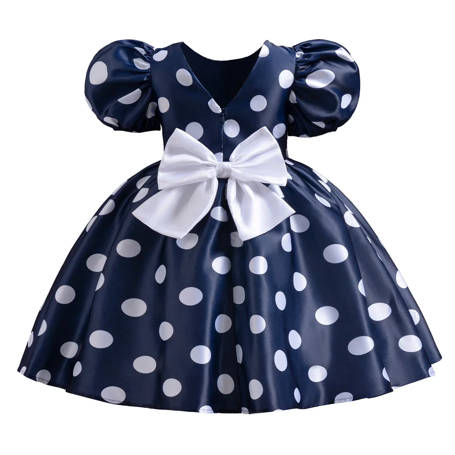 Girl Princess Polka Dot Dress Christmas Birthday Party Gown Halloween Cosplay Minni Mouse Costume Stage Performance Kids Clothes