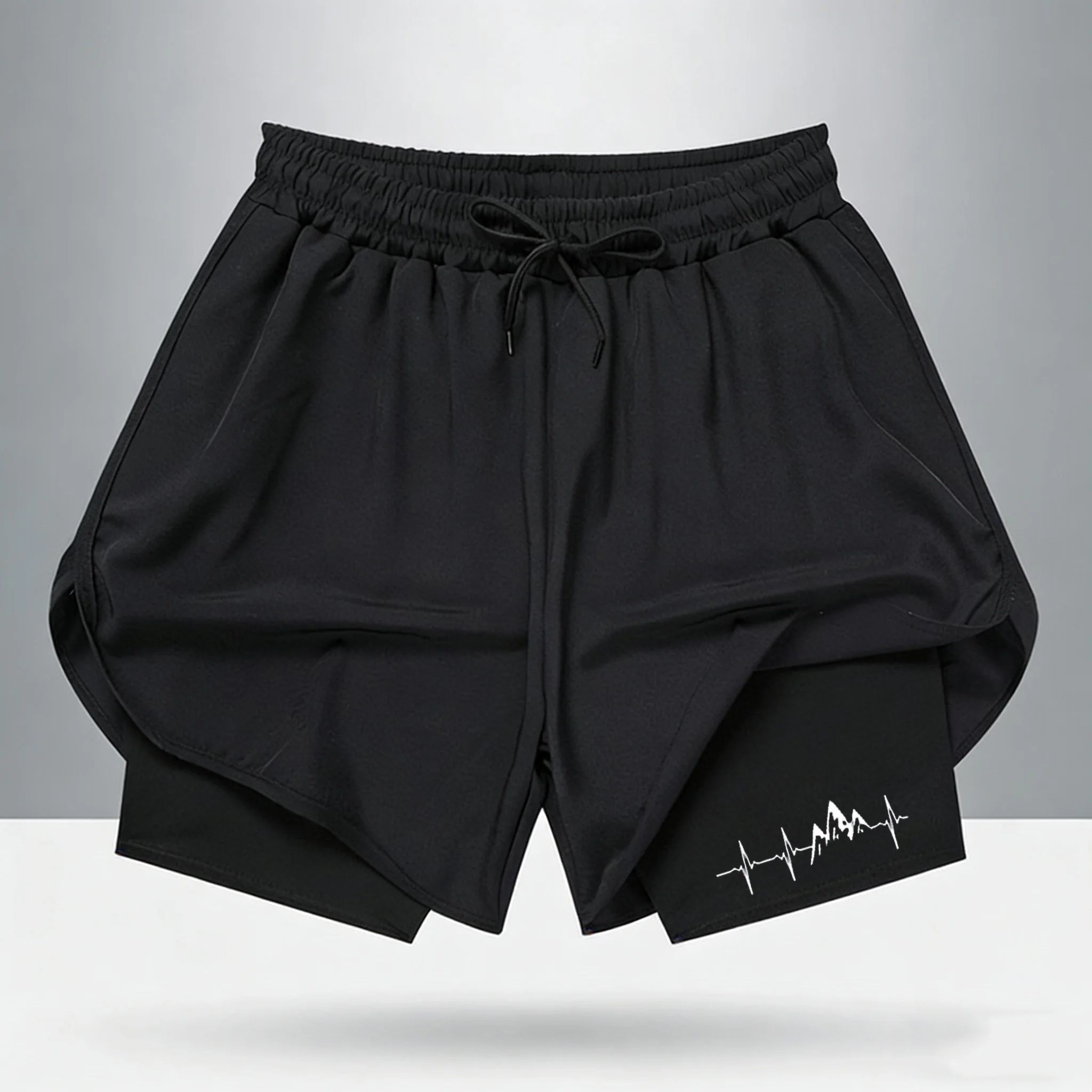 

Минималистичные шорты для тренировок и бега 2-в-1 Mountain Heartbeat: быстросохнущие, дышащие, для мужчин и женщин, 2026