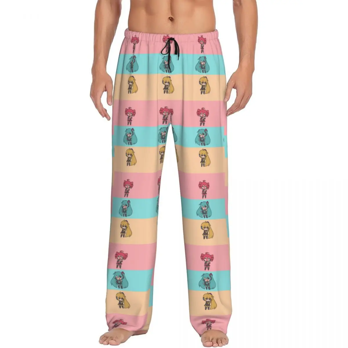 

Custom Men's Hatsuned Mikues Pajama Pants Print Voice Anime Sleep Sleepwear Bottoms with Pockets