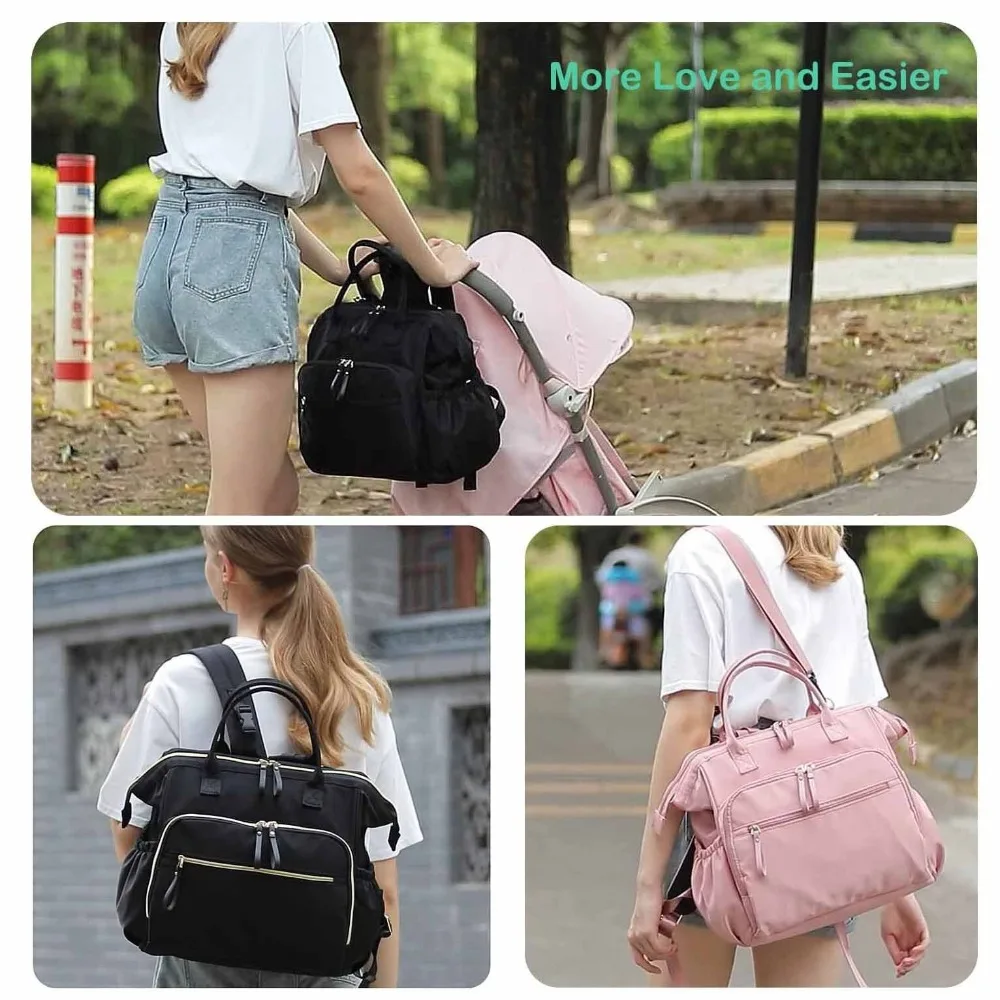 Large Capacity Mommy Bag Backpack Multifunctional Fashion Design Nappy Organizer Organized Compartments Waterproof Diaper Bag