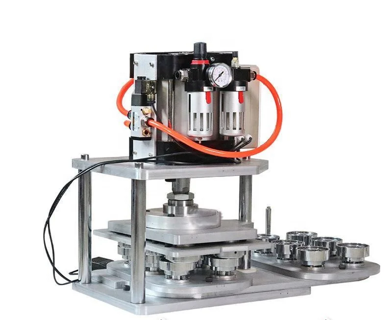 

Pneumatic Semi-automatic Button Maker with 58mm Round Mould 6/pcs Drop on One Time 25-75 mm