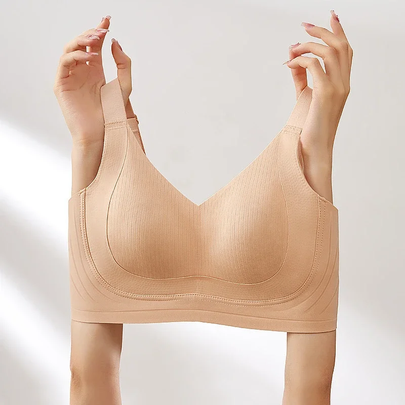 Удобный дышащий спортивный бюстгальтер без косточек, большого размера