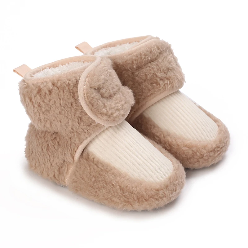 รองเท้าผ้าฝ้ายเด็ก 0-1 ปีพร้อมตุ๊กตาฤดูหนาวรองเท้าเดิน Soled นุ่มสําหรับทารกชายและหญิงกันลื่นและไม่ล้ม