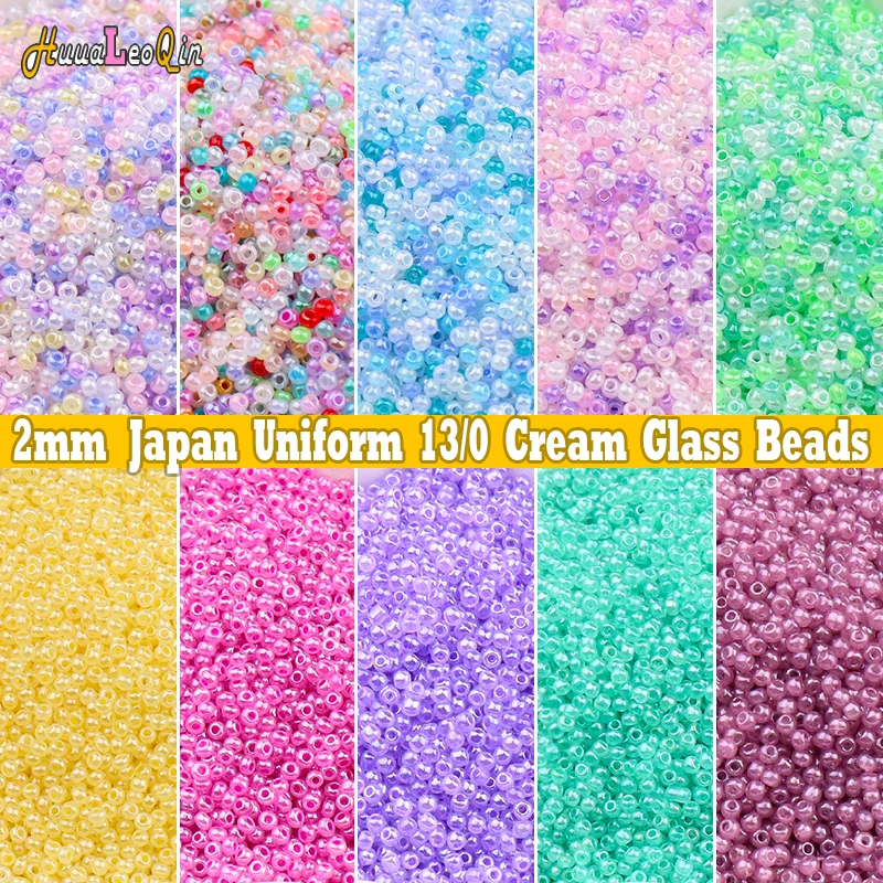 5g/10g 2mm Japan Uniform Cream Glass Beads 13/0 Transparent Loose Spacer Seed Beads for Needlework Jewelry Making DIY Bracelets