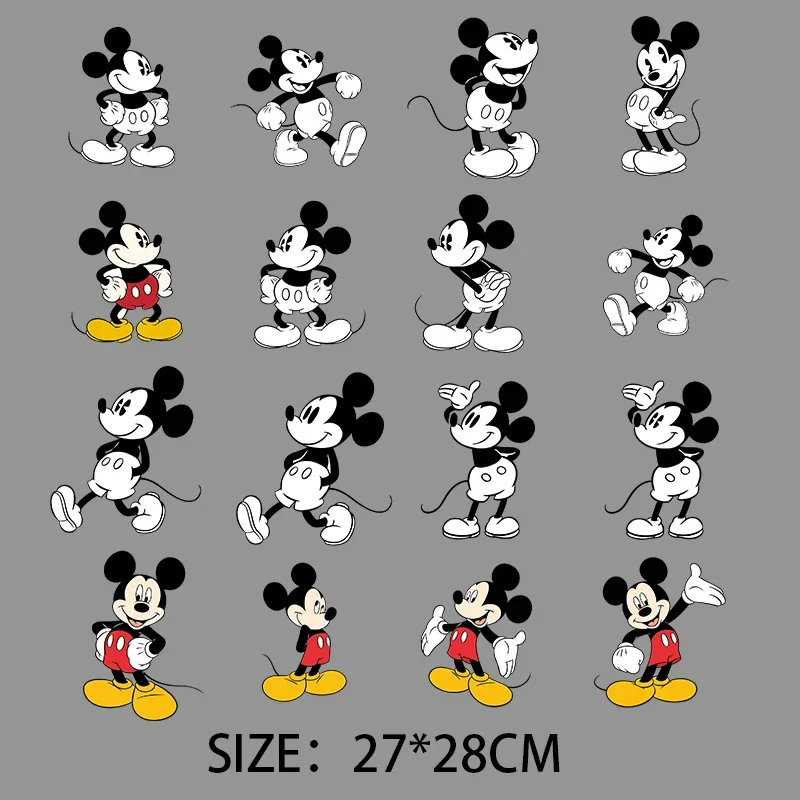 Mickey Minnie Mouse Disney Cartoon Movie Naszywki na ubrania Gorące transfery Naszywka na ubrania DIY T-Shirt Torba na ubrania Naklejki Prezenty