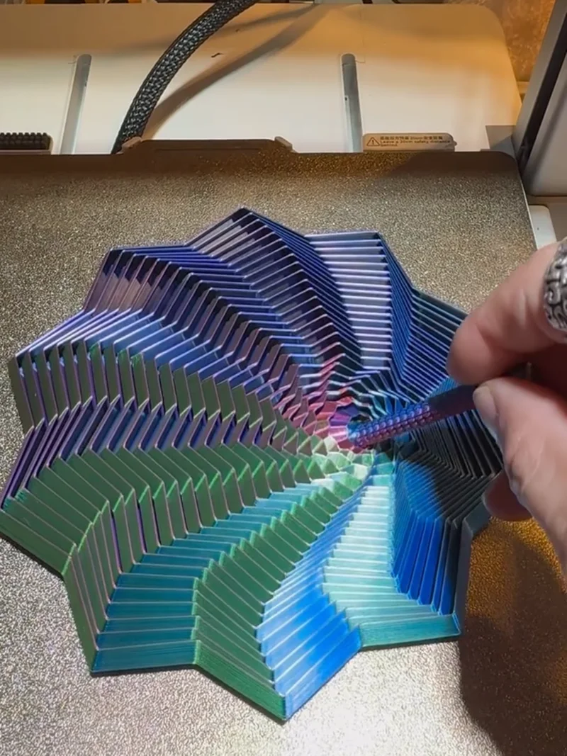 3D-gedruckter achteckiger Ring, magisches stereoskopisches Stressabbau-Spielzeug, Spiralillusion, Stressreduzierer, Geschenk für Freunde und Kinder
