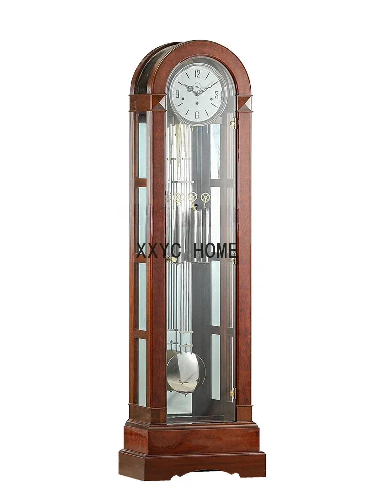 

Luxury Mechanical Floor Clock See-through German 12 Tone Drawstring Movement Classic Retro Master Clock