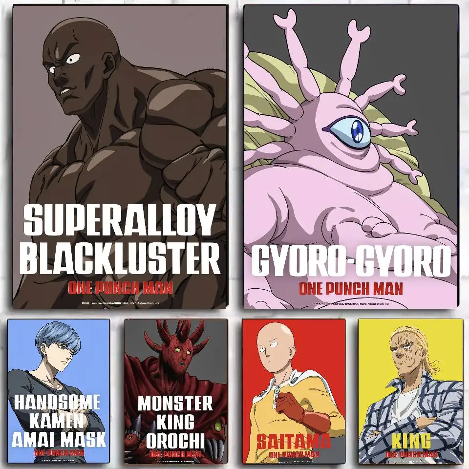 Anime O-One-Punch Man Poster Self-adhesive Art Waterproof Sticker Coffee House Dorm Room Wall Decor