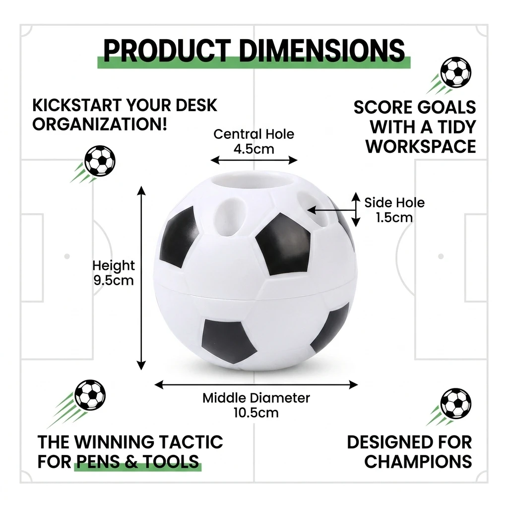 Soccer Shape Tool Home Decoration Student Gifts Supplies Pen Pencil Holder Football Shape Toothbrush Holder Desktop Rack Table