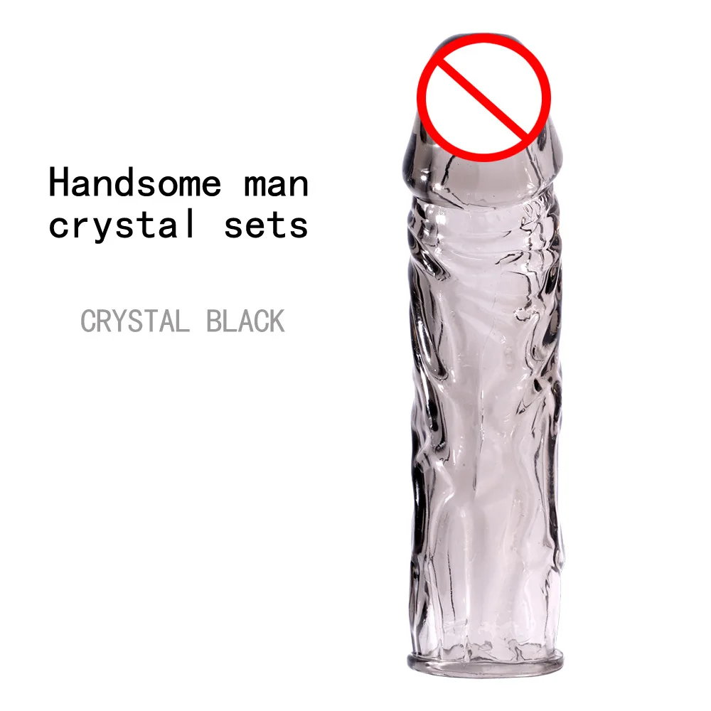 Extension Reusable Condom Penis Sleeve Crystal Clear Condoms Male Enlargement Time Delay Spike Clit Massager Cover Sex Tool