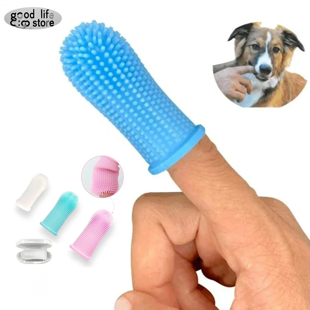 

3pcs dog finger toothbrush puppy toothbrushes Oral cleaning products for Cats and Dogs Super Soft Silicone Pet Products