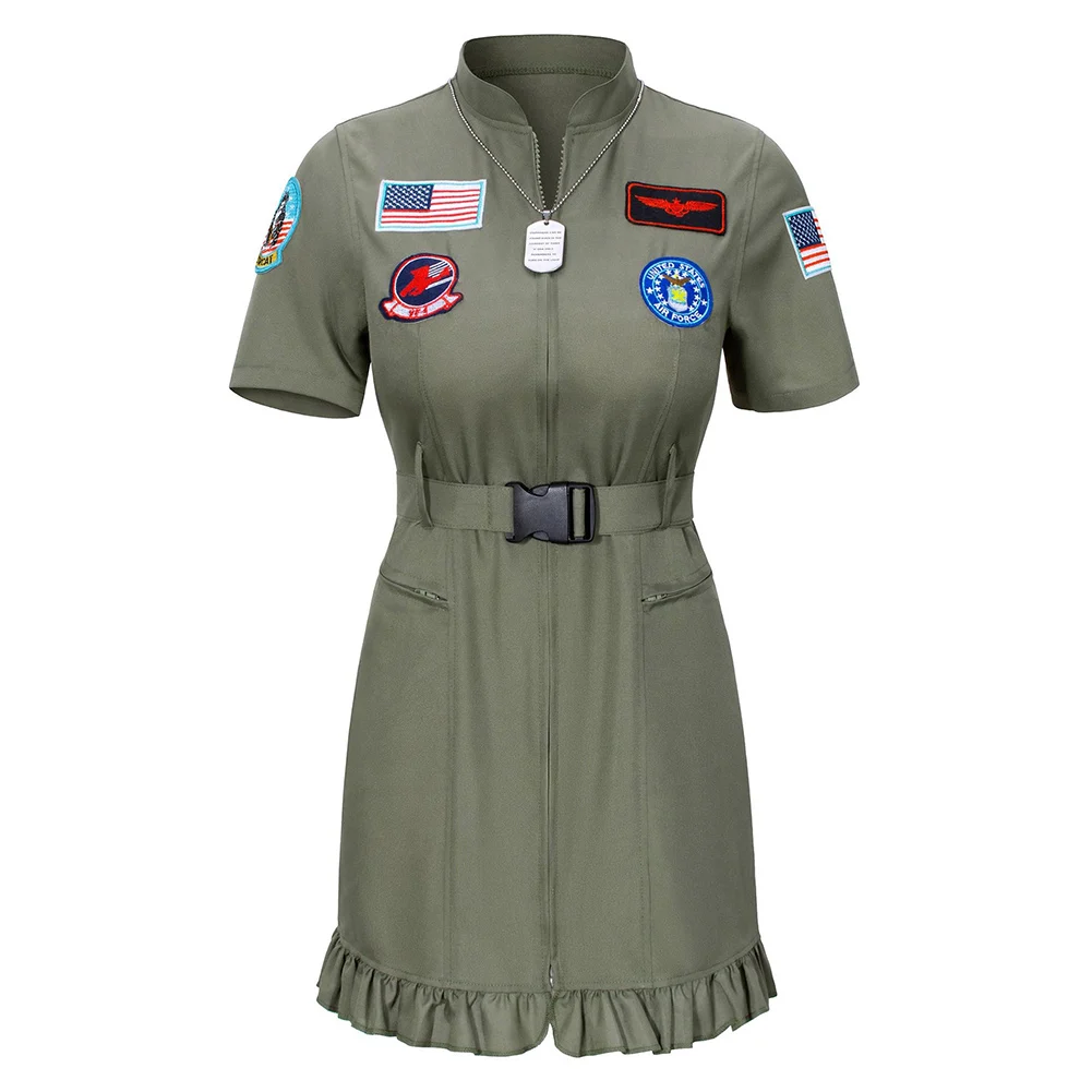 Kosmiczny kostium sceniczny Przebranie Astronauta Cosplay Fantasy Ramię Zielony mundur Odzież dla dorosłych kobiet Stroje do odgrywania ról