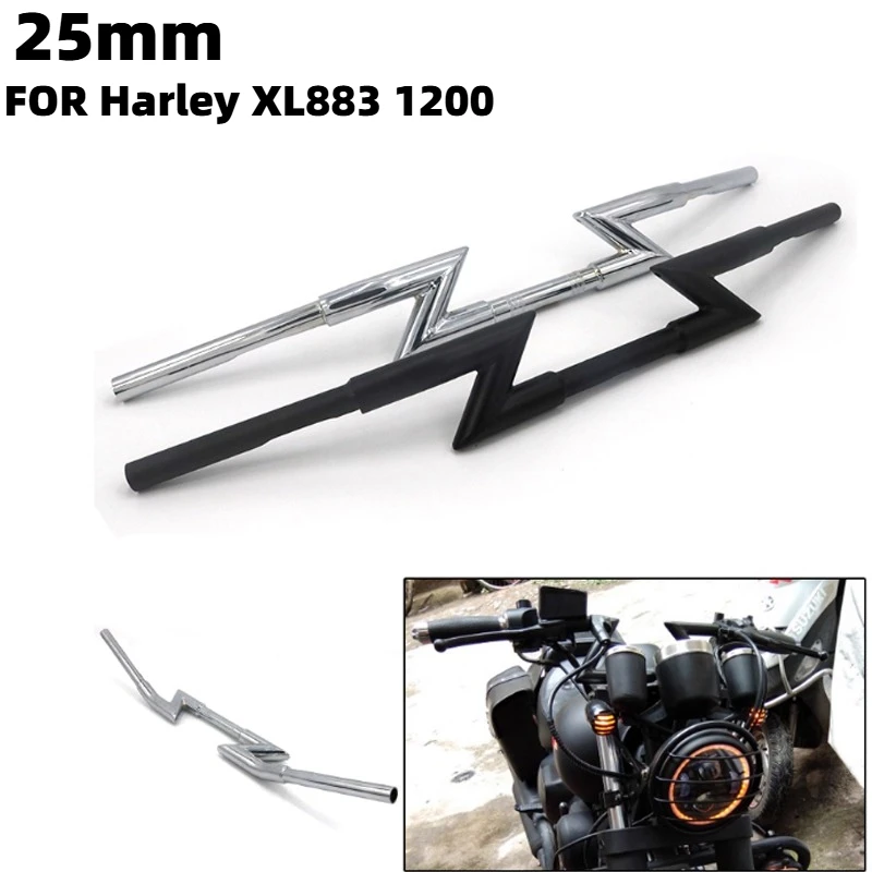 

25 мм Ретро руль Z-Bar для Harley Custom Chopper Softail Dyna XL Sportster Street Bob Универсальный руль для мотоцикла 1 дюйм