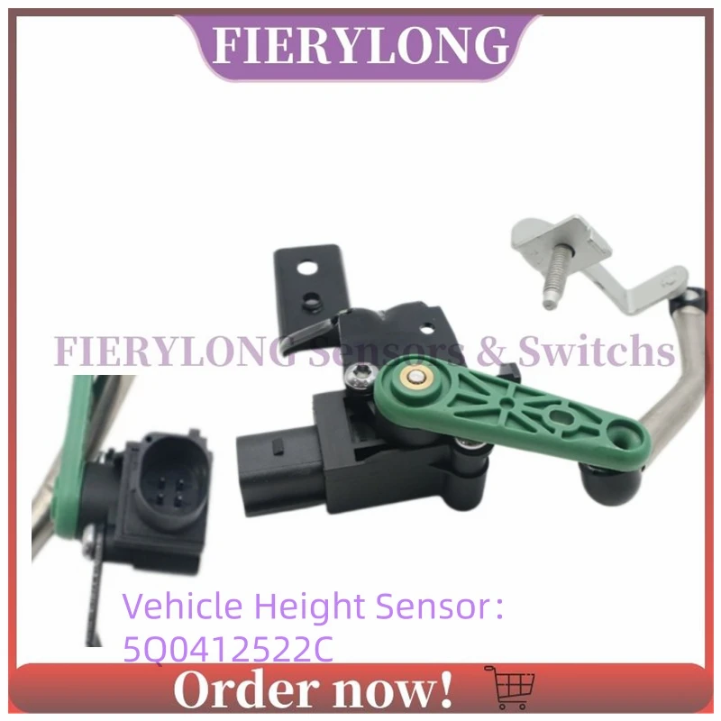 5Q0412522C Front Right Suspension Headlight Level Sensor For Audi A3 Q3 Seat Leon Tarraco Skoda Octavia Volkswagen Golf Jetta