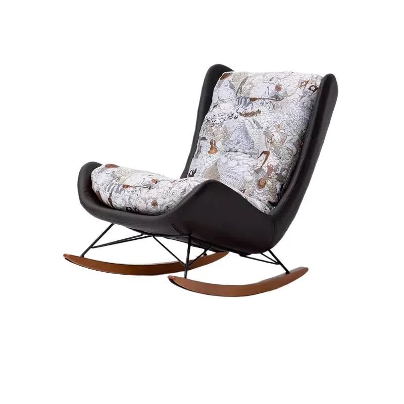 

Rocking chair detachable seat pier single solid wood foot saddle leather