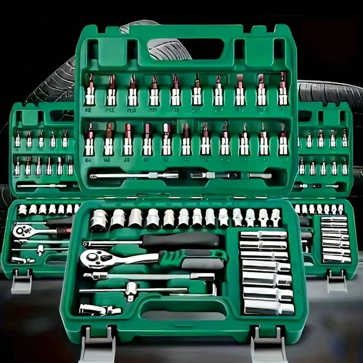 

53 portable ratchet wrenches, various screwdriver set repair tools, auto repair tools
