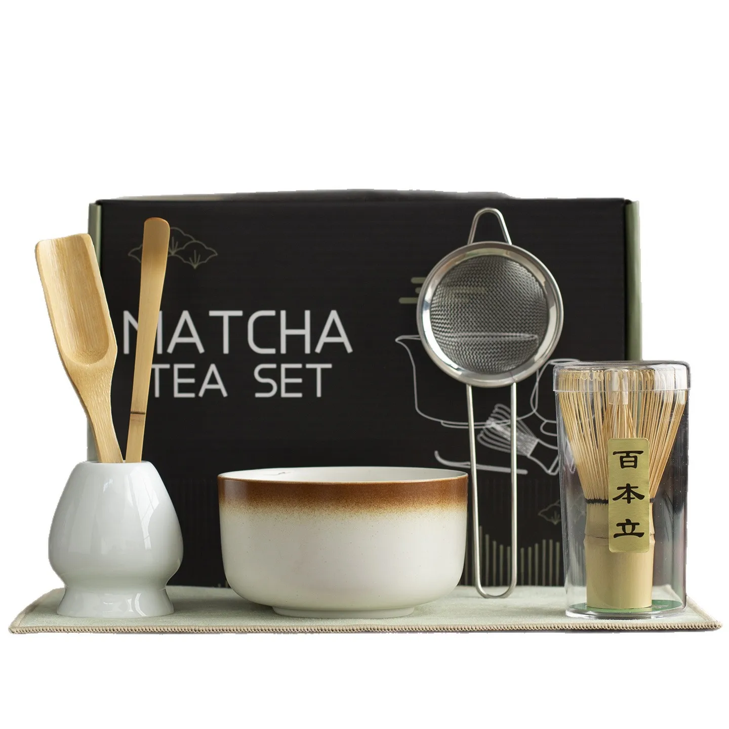 

Chawan Matcha Bowl Japanese Ceramic Tea Whisk Utensils Point Set