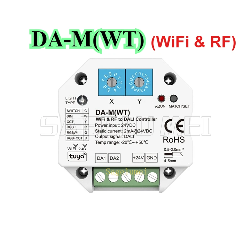 DA-M/DA-M(WZ/WT) WiFi / Zigbee & RF To DALI  Dimmer Controller Smart Life Tuya APP For Single Color CCT RGB RGBW RGB+CCT Light