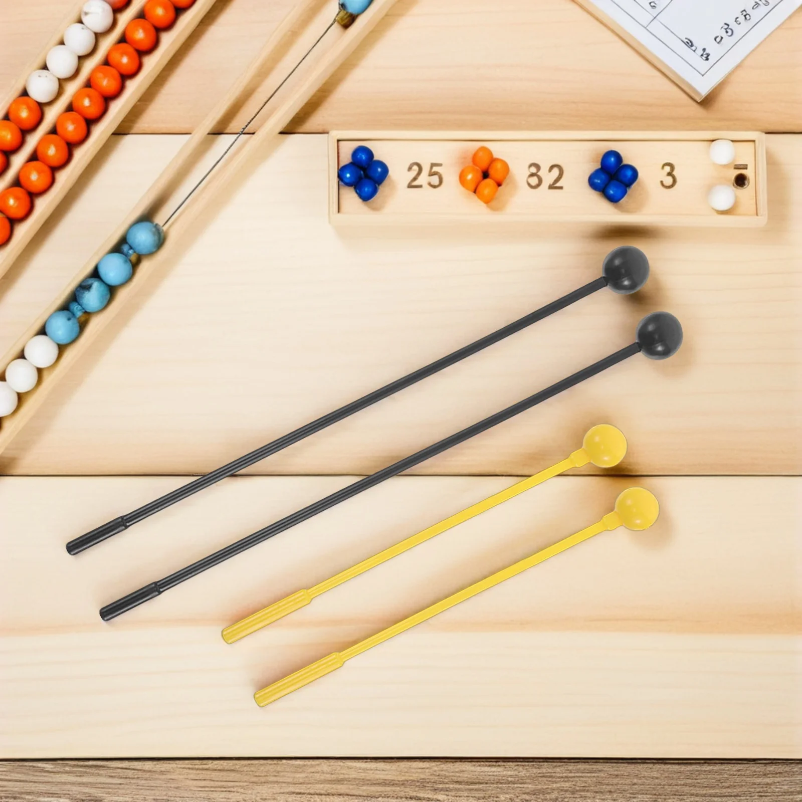 

Percussion Mallets Professional Quality Wooden Handles Soft Felt Heads for Xylophone Marimba Vibraphone Musical Instruments