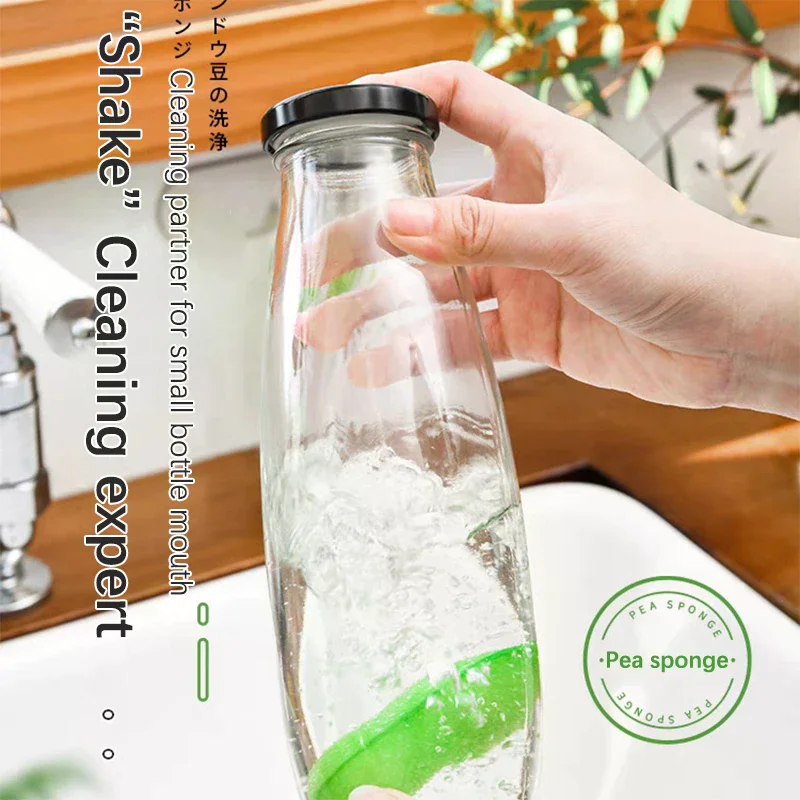 Durable Beans Shaped Bottle Cleaning Sponge Magic Beans Cleaner Reusable Bottle Cleaning Beans Sponge Internal Cleaning