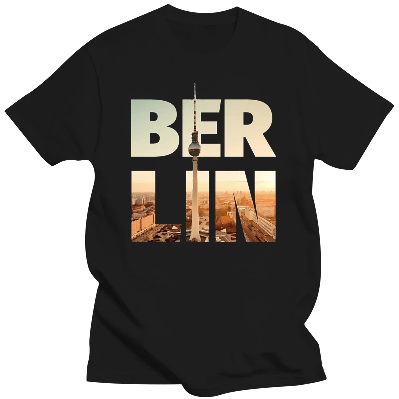 La Maxza Character Men Tshirt Unisex Comical Berlin City Typo T-Shirt Cotton Simple Camisas Para Hombre 2019 Euro Size Famous