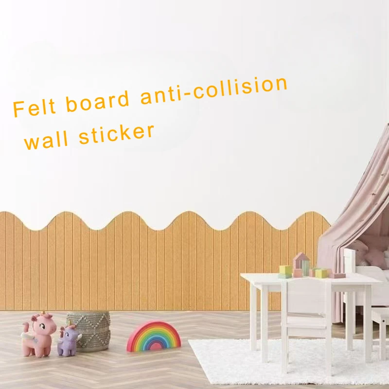 DIY Felt Wall Sticker Background Board Decor Kids's Anti-collision Headboard Bed Surround Protective Wallpaper Panel Decorative