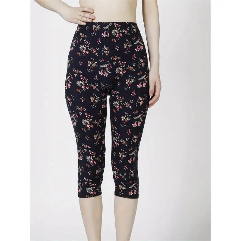 Floral Print Leggings Women's Floral Patterned Base Layer Pants Spring Season Fashionable Casual Bottoms No Brand Registered