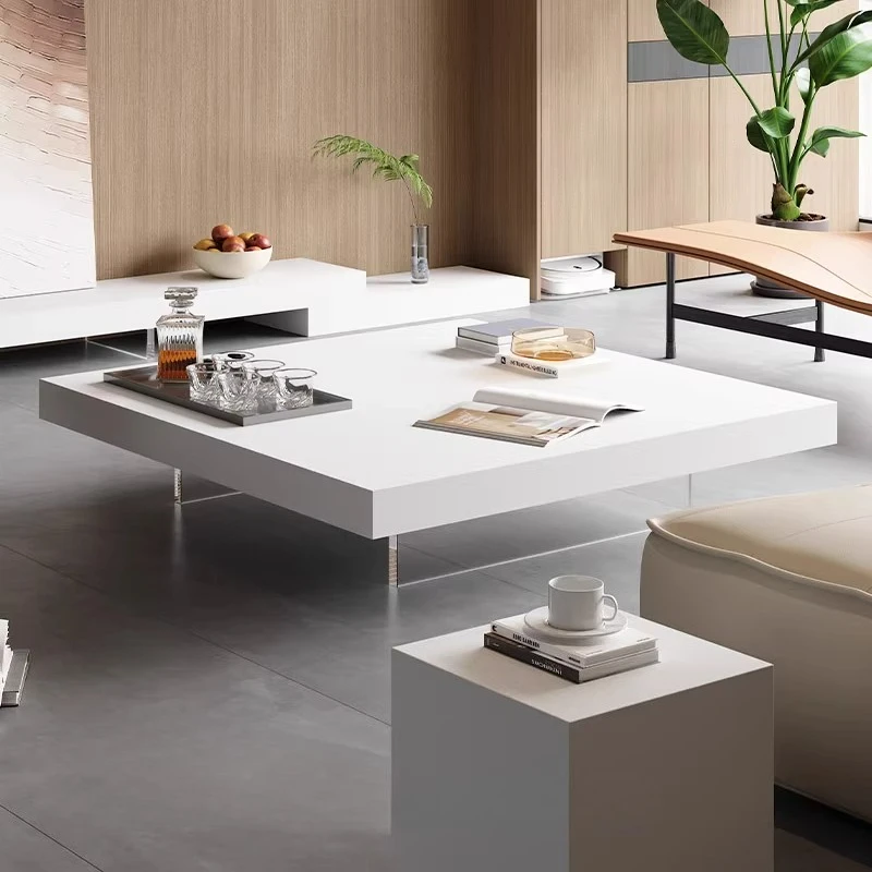 

​ ​ Плавающий журнальный столик в скандинавском стиле, акриловая каменная доска на колесиках, итальянский минималистичный дизайн, современная мебель для гостиной, кафе FYCT ​