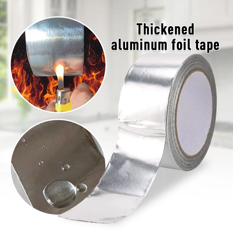 

20M Adhesive Sealing Foil High Temperature Resistance Aluminum Foil Tape Pipe Repair Tape Heat Insulation Kitchen Accessories